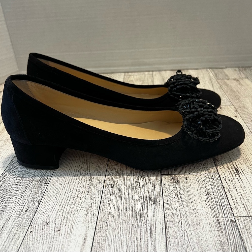 Sesto Meucci Pumps Flynn Black Suede Designer Made in Italy Size 7.5N